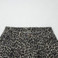 Daverri leopard print high waist barrel jeans in black and gray denim