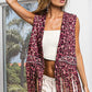 BiBi Fringe Detail Leopard Vest with Star Stud PINK LEOPARD