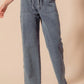SO ME Mid Rise Drawstring Jeans with Side Snap Button