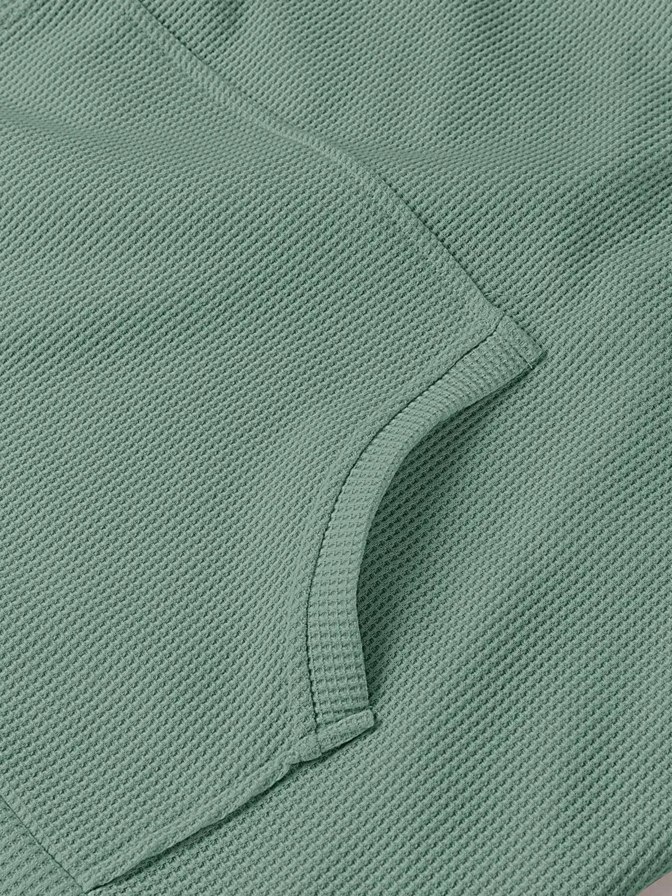 Slit Drawstring Waffle Knit Hoodie | Hoodies Daverri Fashions