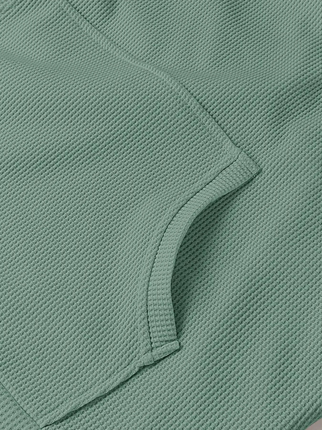 Slit Drawstring Waffle Knit Hoodie | Hoodies Daverri Fashions