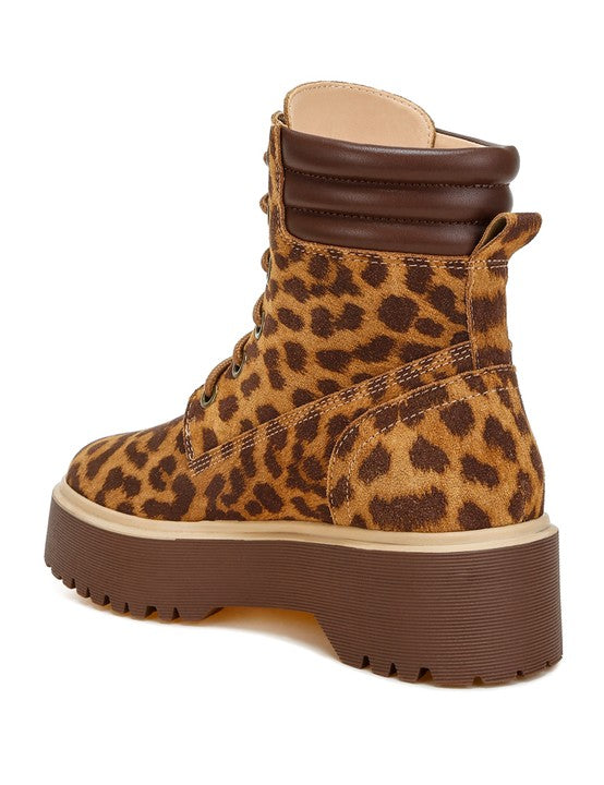 Ujola High Ankle Leopard Real Suede Leather Boots | Boots Daverri Fashions
