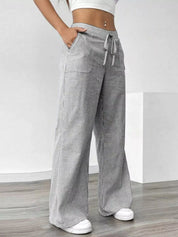 Striped Wide Leg Pants | Pants Daverri Fashions
