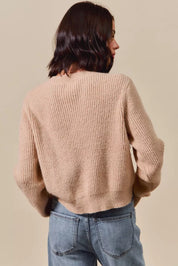 SO ME Checkered Plaid Tape Lace Up Ribbed Sweater | Daverri Fashions