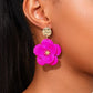 Floral Statement Drop Earrings with Gold Accent - DAVERRI FASHIONS
