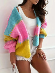Color Block Drop Shoulder Cardigan | Cardigans Daverri Fashions