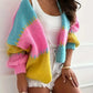 Color Block Drop Shoulder Cardigan - DAVERRI FASHIONS