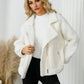 Pocketed Sherpa Zip Up Long Sleeve Jacket - DAVERRI FASHIONS