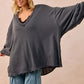 BiBi Mineral Washed French Terry Oversized Sweatshirt - DAVERRI FASHIONS