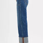 RISEN Full Size High Rise Crop Wide Straight Cuffed Jeans Plus Size - DAVERRI FASHIONS