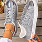Sequin Lace Up Sneakers - DAVERRI FASHIONS
