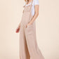 BOMBOM Wide Leg Ribbed Overalls with Pockets Overalls