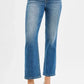 RISEN Tummy Control High Rise Crop Straight Jeans - DAVERRI FASHIONS