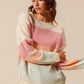 SO ME Multi Color Block Long Sleeve Sweater - DAVERRI FASHIONS