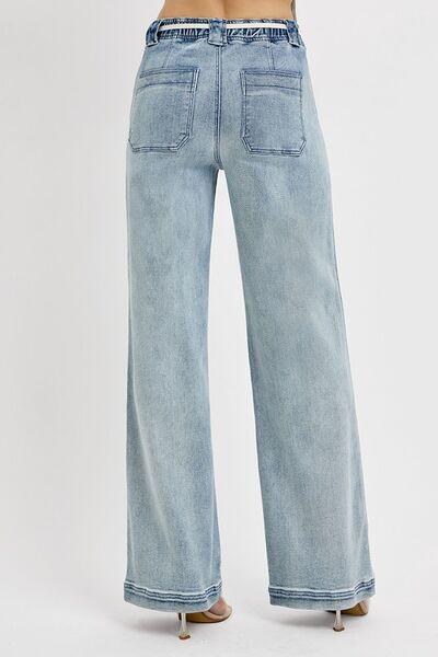 RISEN Full Size Straight Leg Jeans with Pockets Plus Size Jeans