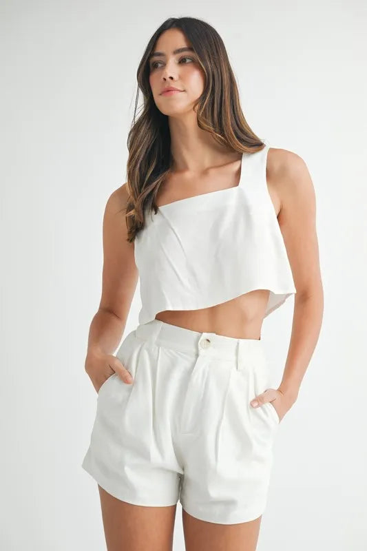 MABLE Sleeveless Crop Top and Shorts Set