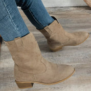 Lexi Suede Block Heel Western Boots | Boots Daverri Fashions