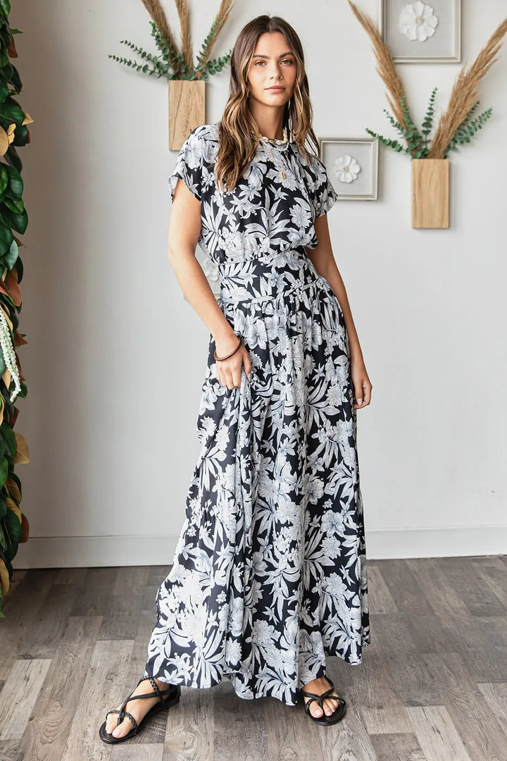 Mittoshop Tropical Print Top and Skirt Set Outfit Sets