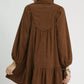 Umgee Corduroy Tiered Babydoll Dress - DAVERRI FASHIONS