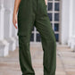 Daverri high-waisted olive green cargo jeans with pockets and straight-leg cut