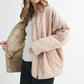 Beige quilted Dixie Jacket with tan interior lining