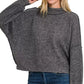 Zenana Brushed Melange Hacci Cropped Sweater - DAVERRI FASHIONS