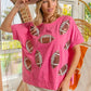 BiBi Game Day Sequins Patched Half Sleeves Top - DAVERRI FASHIONS