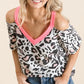 BiBi Leopard Print Top with Shoulder Cut Out Tops