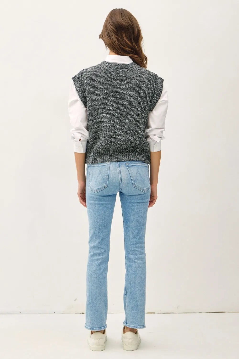 Be Cool Cable Knit V-Neck Sweater Vest | Sweaters Daverri Fashions