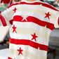 Daverri Stars and Stripes sweater: red cream stripes with stars