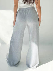 Elastic Waist Wide Leg Pants | Pants Daverri Fashions