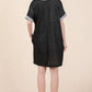 Casual Contrast Trim Henley Dress