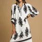 Umgee Abstract Print Midi Dress Cream Midi Dresses