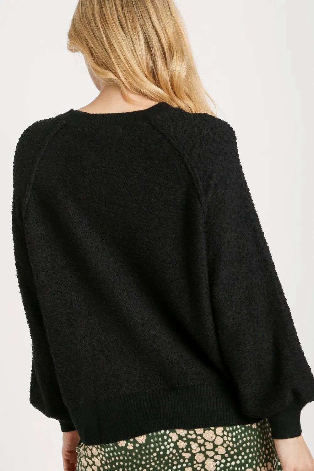 Umgee Full Size Round Neck Long Sleeve Sweater Plus Size | Sweaters Daverri Fashions