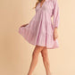 Aemi + Co Notched Balloon Sleeve Tiered Mini Dress Mini Dresses