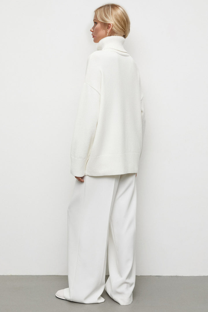 Basic Bae Turtleneck Dropped Shoulder Long Sleeve Sweater | Sweaters Daverri Fashions