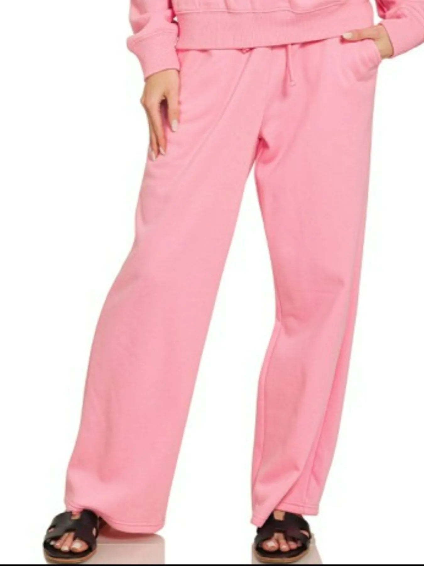 Zenana Fleece Long Sleeve Top and Sweatpants Set | Loungewear Sets Daverri Fashions