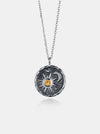 Alloy Inlaid Zircon Sun & Moon Necklace - DAVERRI FASHIONS