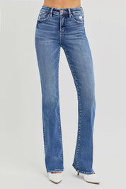 DARK RISEN Full Size Tummy Control High Rise Straight Jeans Plus Size | Jeans Daverri Fashions