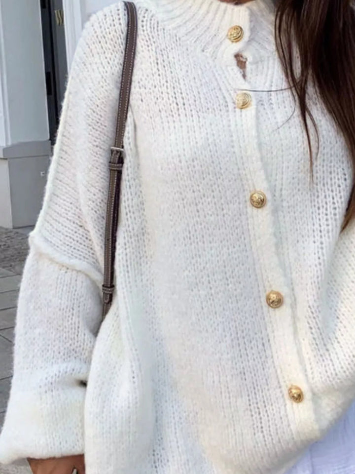 Oversized Knit Button-Down Batwing Sleeve Cardigan | Cardigans Daverri Fashions