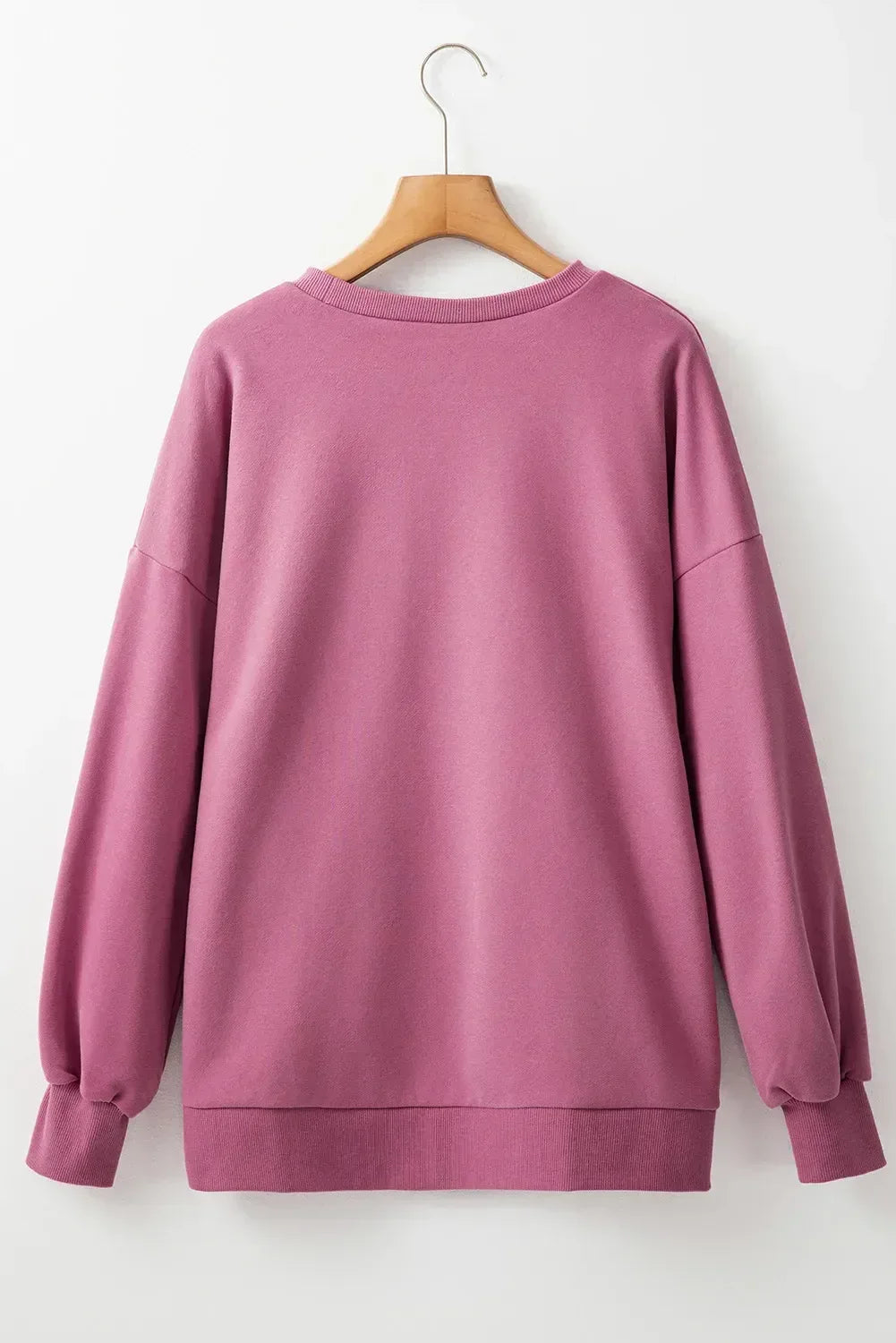 Round Neck Long Sleeve Sweatshirt - DAVERRI FASHIONS