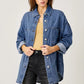RISEN Button Up Drop Shoulder Denim Shacket Medium Shackets