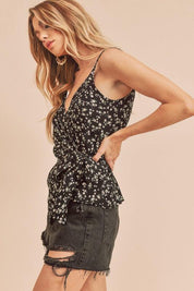 Aemi + Co Ditsy Floral Surplice Adjustable Straps Cami | Cami Tops Daverri Fashions