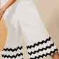 SO ME Scallop Ric Rac Trimmed Wide Leg Jumpsuit Jumpsuits