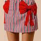 SO ME Contrast Bow Knot Pocket Fourth Of July Denim Skirt - DAVERRI FASHIONS