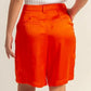 HYFVE High-Waist Pleated Satin Shorts - DAVERRI FASHIONS