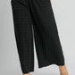 Black Umgee high-waisted polka dot linen pants plus size
