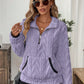 Cozy Sherpa Half Zip Sweatshirt - DAVERRI FASHIONS