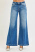 RISEN Full Size Mid Rise Wide Leg Jeans with Flared Look Plus Size - DAVERRI FASHIONS