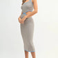 MABLE Multi Color Chevron Knit Bodycon Midi Dress